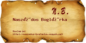 Naszádos Boglárka névjegykártya
